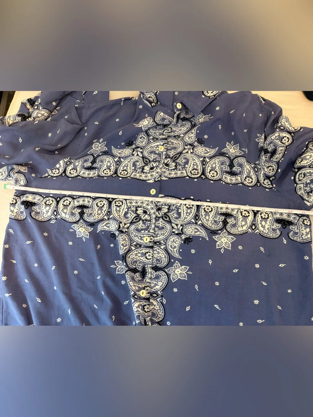 Vintage Physical Attraction Paisley Shirt Blue Large Tall USA